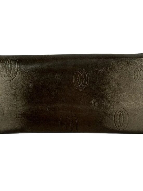 Cartier Happy Birthday - Silver Dark Gray Leather Long  Cartier Happy Birthday - Silver Dark Gray Leather Long Wallet